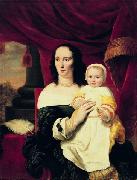 Ferdinand bol Portrait of Johana de Geer-Trip with daughter. France oil painting artist